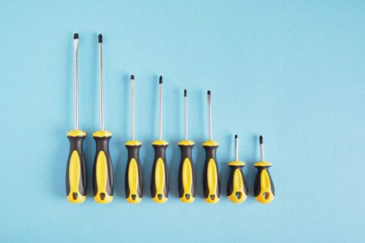 Screwdrivers collection with different sizes