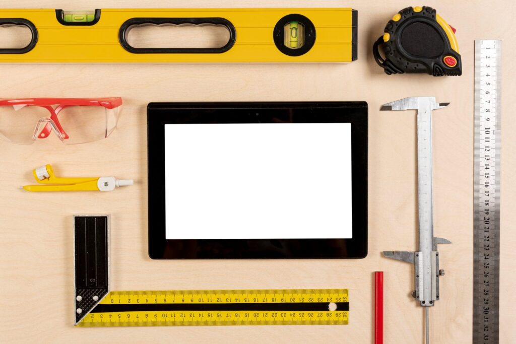 Measuring and Layout Tools on the table