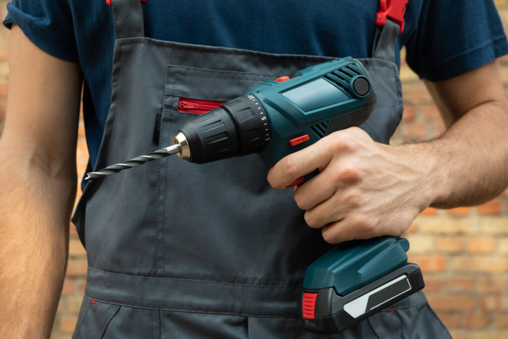Real photo using cordless drill