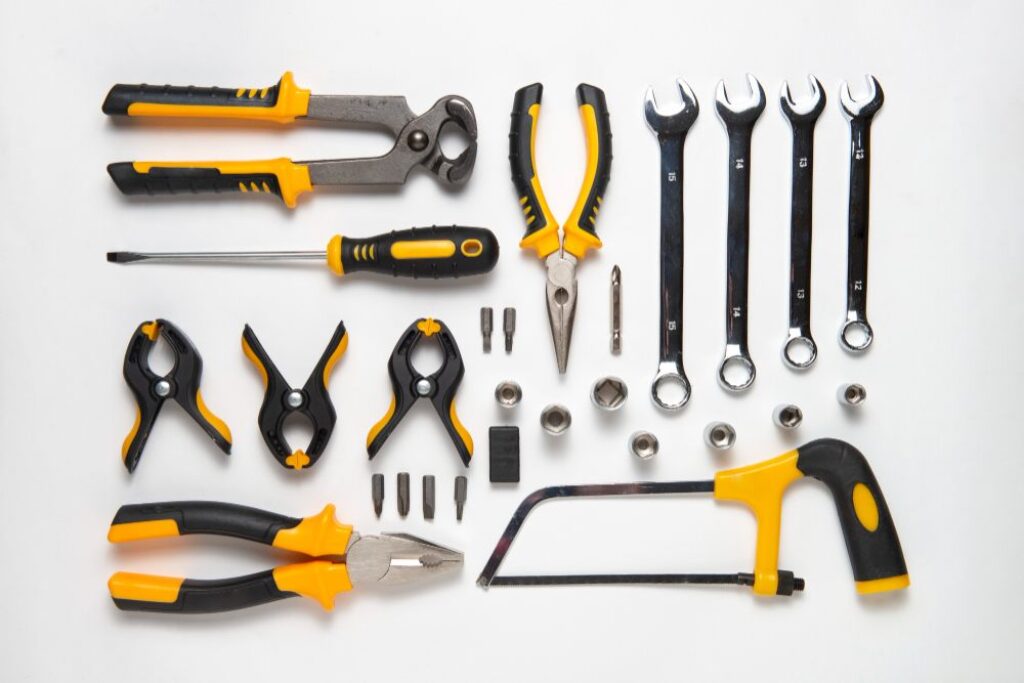 homeowner toolbox with pliers collection