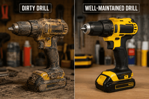 Dirty drill vs well-maintained drill comparison